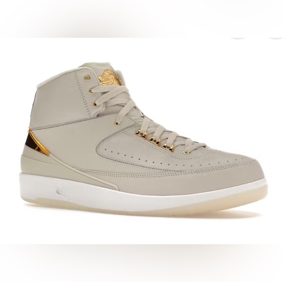 Nike Jordan 2 Retro Quai 54 Light Bone/White-Metallic Gold Big Kids Size 6Y - Picture 1 of 11